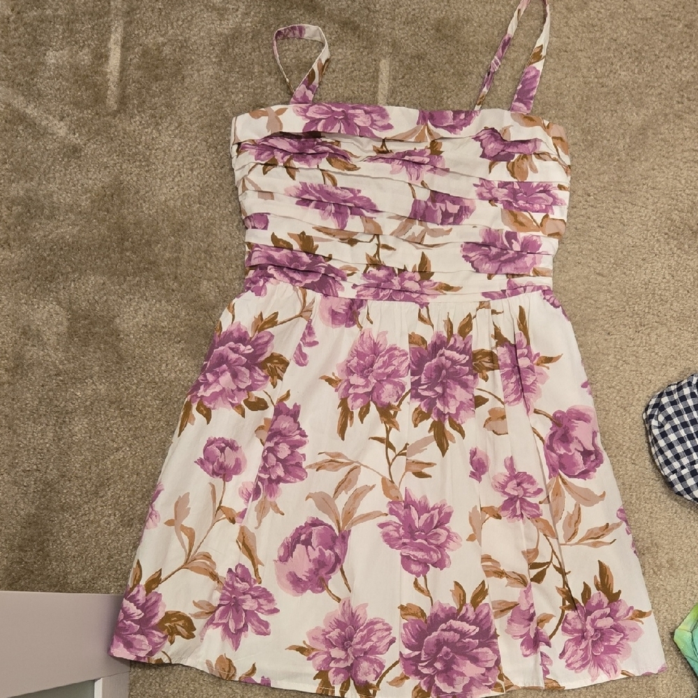 Abercombie And Fitch Floral Purple and White Dress